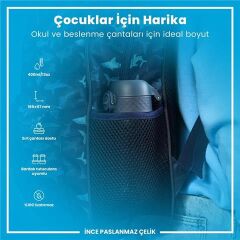 ION8 - Paslanmaz Çelik Çocuk Suluk - Koyu Lavicert - 400 Ml - Sızdırmaz