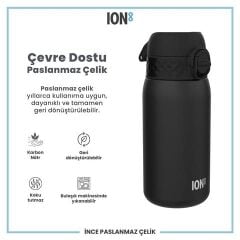 ION8 - Paslanmaz Çelik Çocuk Suluk - Siyah - 400 Ml - Sızdırmaz