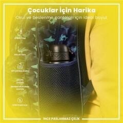 ION8 - Paslanmaz Çelik Çocuk Suluk - Siyah - 400 Ml - Sızdırmaz