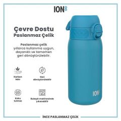 ION8 - Paslanmaz Çelik Çocuk Suluk - Mavi - 400 Ml - Sızdırmaz