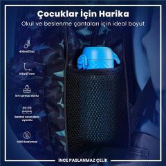 ION8 - Paslanmaz Çelik Çocuk Suluk - Mavi - 400 Ml - Sızdırmaz