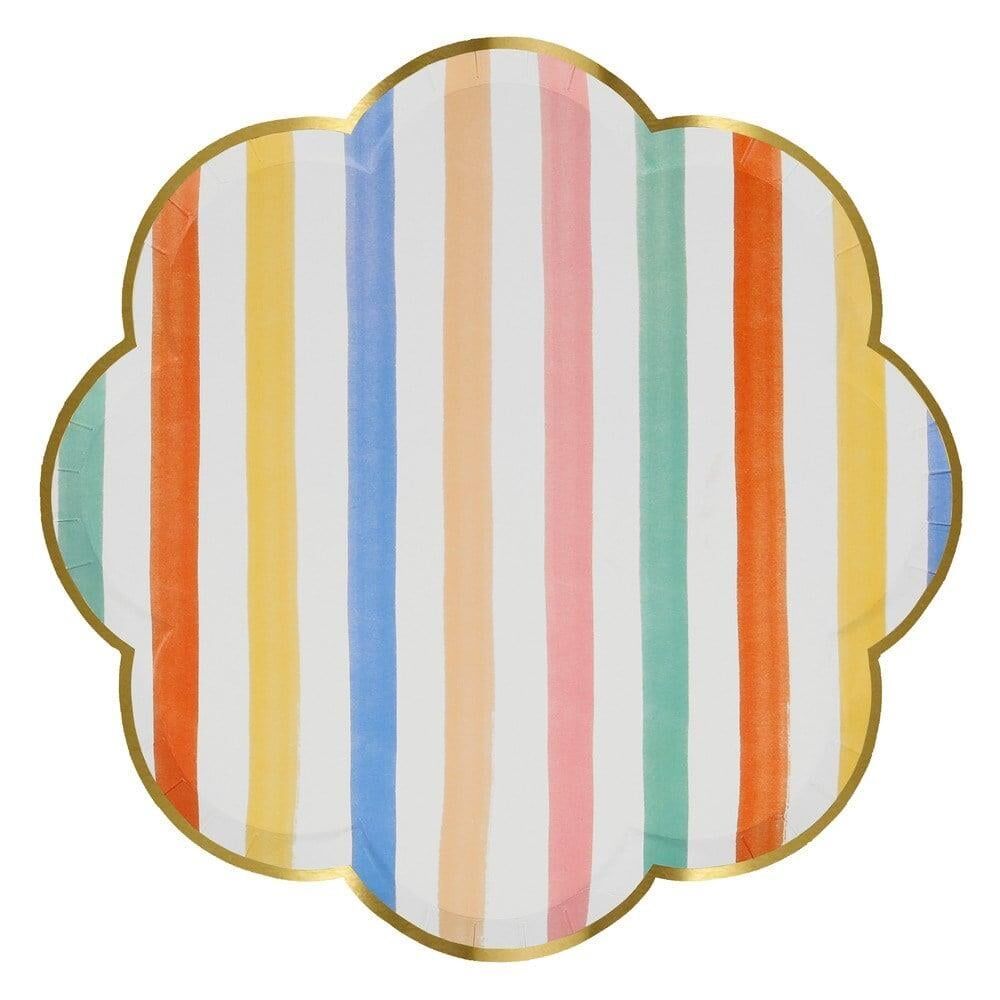Meri Meri - Colourful Pattern Dinner Plates - Renkli Desenler Tabaklar - L - 8'Li