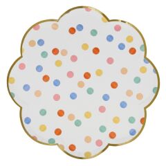 Meri Meri - Colourful Pattern Dinner Plates - Renkli Desenler Tabaklar - L - 8'Li