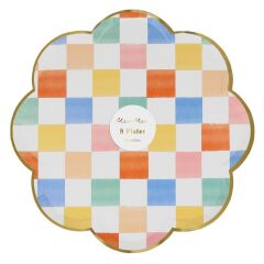 Meri Meri - Colourful Pattern Dinner Plates - Renkli Desenler Tabaklar - L - 8'Li