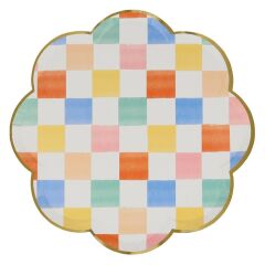 Meri Meri - Colourful Pattern Dinner Plates - Renkli Desenler Tabaklar - L - 8'Li
