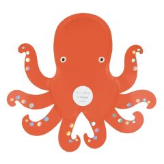 Meri Meri - Octopus Plates - Ahtapot Tabaklar - 8'Li