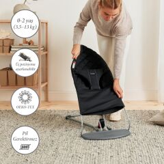BabyBjörn 2'li Set Black&White Oyuncaklı Bliss Ana Kucağı & Kanguru Mini Woven Black