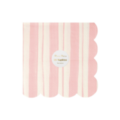 Meri Meri - Ticking Stripe Large Napkins - Kalın Çizgili Peçeteler - 16'Lı