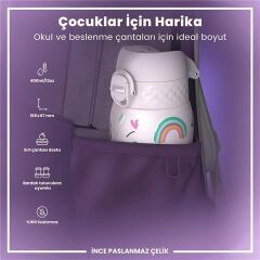 ION8 - Paslanmaz Çelik Çocuk Suluk - Unicorn - 400 Ml - Sızdırmaz