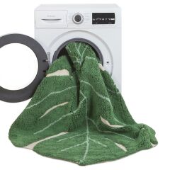 Yaprak Desenli Monstera Halı Yeşil