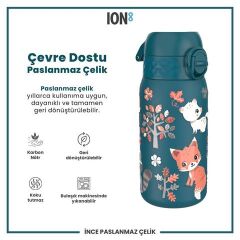 ION8 - Paslanmaz Çelik Çocuk Suluk - Orman Hayvanları - 400 Ml - Sızdırmaz