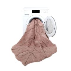 Yaprak Desenli Monstera Halı Vintage Nude