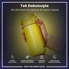 ION8 - Paslanmaz Çelik Çocuk Suluk - Sarı - 400 Ml - Sızdırmaz