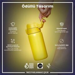 ION8 - Paslanmaz Çelik Çocuk Suluk - Sarı - 400 Ml - Sızdırmaz