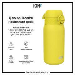 ION8 - Paslanmaz Çelik Çocuk Suluk - Sarı - 400 Ml - Sızdırmaz