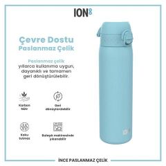 ION8 - Paslanmaz Çelik İnce Suluk - Alaska Mavisi - 600 Ml - Sızdırmaz