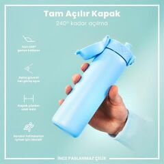 ION8 - Paslanmaz Çelik İnce Suluk - Alaska Mavisi - 600 Ml - Sızdırmaz