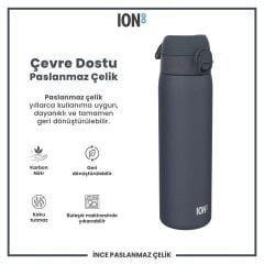 ION8 - Paslanmaz Çelik İnce Suluk - Koyu Lacivert - 600 Ml - Sızdırmaz