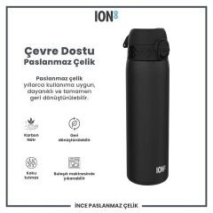 ION8 - Paslanmaz Çelik İnce Suluk - Siyah - 600 Ml - Sızdırmaz