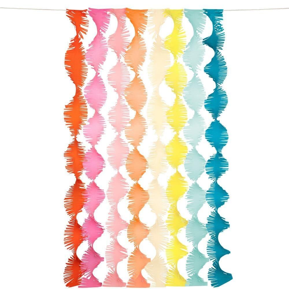 Meri Meri - Rainbow Twisty Fringe Garland - Gökkuşağı Kıvrımlı Püsküllü Asılan Süs