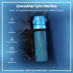 ION8 - Paslanmaz Çelik İnce Suluk - Mavi - 600 Ml - Sızdırmaz