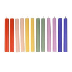 Meri Meri - Rainbow Taple Candles - Gökkuşağı Masa Mumları (12'Li)