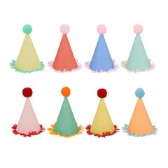 Meri Meri - Mini Animal Parade Hats - Mini Pon Ponlu Parti Şapkaları (8'Li)
