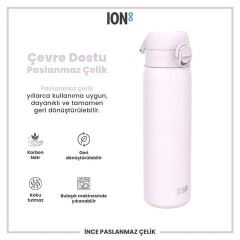 ION8 - Paslanmaz Çelik İnce Suluk - Lila - 600 Ml - Sızdırmaz