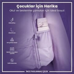 ION8 - Paslanmaz Çelik İnce Suluk - Lila - 600 Ml - Sızdırmaz