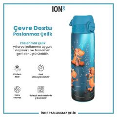 ION8 - Paslanmaz Çelik İnce Suluk - Şarkıcı Dinozor - 600 Ml - Sızdırmaz