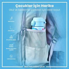 ION8 - Paslanmaz Çelik İnce Suluk - Mavi Unicorn - 600 Ml - Sızdırmaz