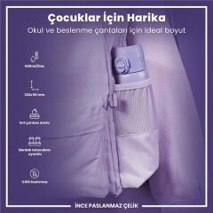 ION8 - Paslanmaz Çelik İnce Suluk - Açık Mor - 600 Ml - Sızdırmaz