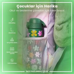 ION8 - Paslanmaz Çelik İnce Suluk - Çiçekli - 600 Ml - Sızdırmaz