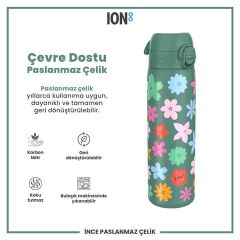 ION8 - Paslanmaz Çelik İnce Suluk - Çiçekli - 600 Ml - Sızdırmaz