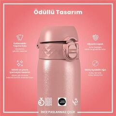 ION8 - Paslanmaz Çelik İnce Suluk - Gül Pembe - 600 Ml - Sızdırmaz