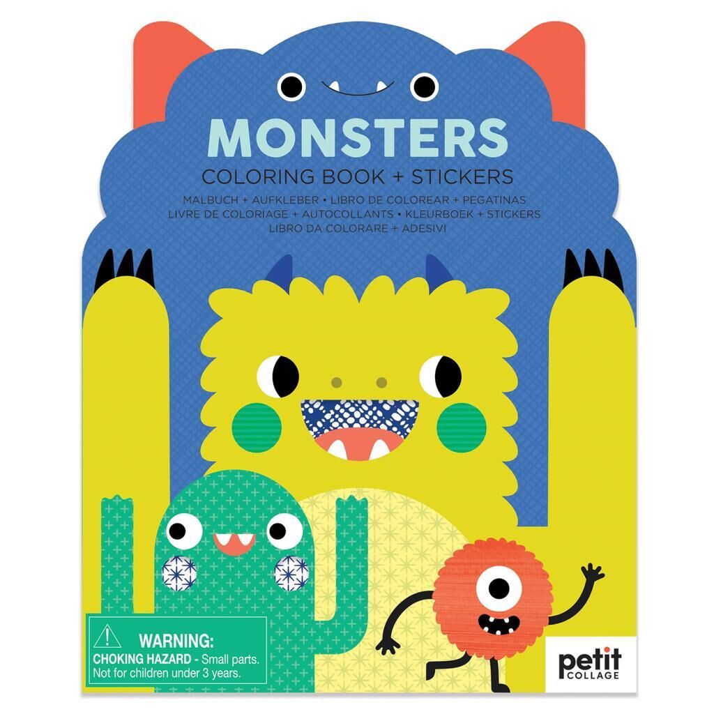 Petit Collage Çıkartmalı Boyama Kitabı - Monsters