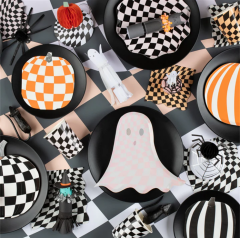 Meri Meri - Halloween Checker Large Napkins - Cadılar Bayramı Damalı Peçeteler (L) (16'Lı)