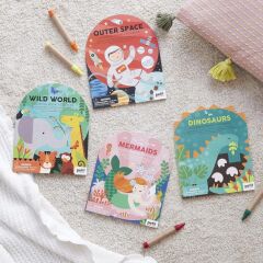 Petit Collage Çıkartmalı Boyama Kitabı - Dinosaurs