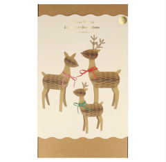 Meri Meri - Honeycomb Reindeer Family - Rengeyiği Ailesi Dekorlar (3'Lü)