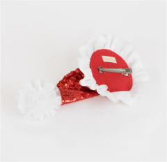 Meri Meri - Sequin Santa Hat Hair Clip - Noel Baba Şapkası Toka