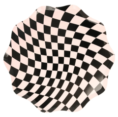 Meri Meri - Halloween Checker Dinner Plates - Cadılar Bayramı Damalı Tabaklar (8'Li)
