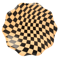 Meri Meri - Halloween Checker Dinner Plates - Cadılar Bayramı Damalı Tabaklar (8'Li)