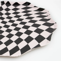 Meri Meri - Halloween Checker Dinner Plates - Cadılar Bayramı Damalı Tabaklar (8'Li)