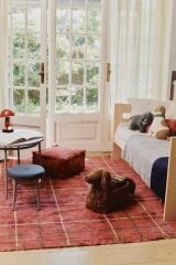 Lorena Canals Çocuk Odası Pufu, Tartan Mapple Red