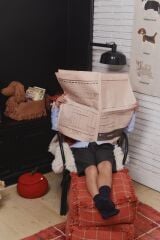 Lorena Canals Çocuk Odası Pufu, Tartan Mapple Red