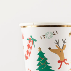 Meri Meri - Jolly Christmas Cups - Yeni Yıl Bardaklar (8'Li)