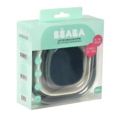 3 Parça Silikon Kase Seti, Night blue/Cotton/Baltic blue