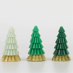 Meri Meri - Green Tree Candles - Yeşil Ağaç Mumlar (3'Lü)