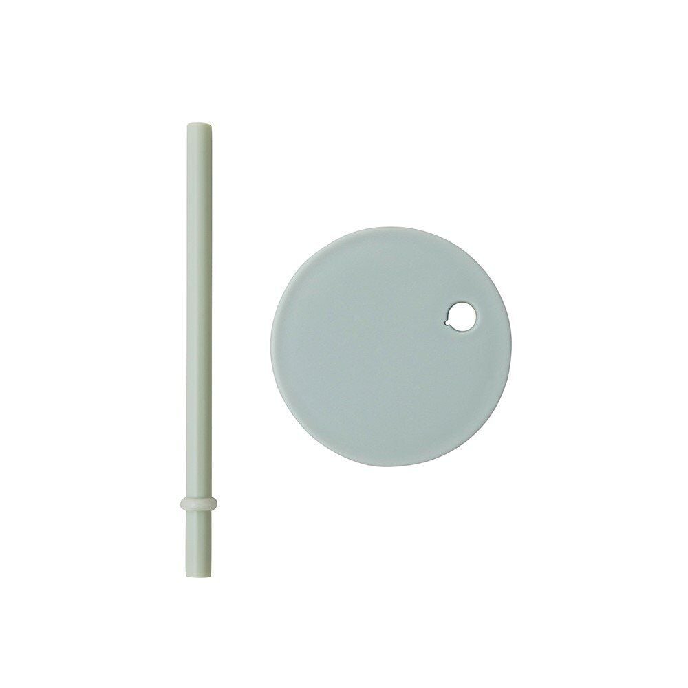 Design Letters Tritan Bardak için Kapak ve Pipet Seti, Mint