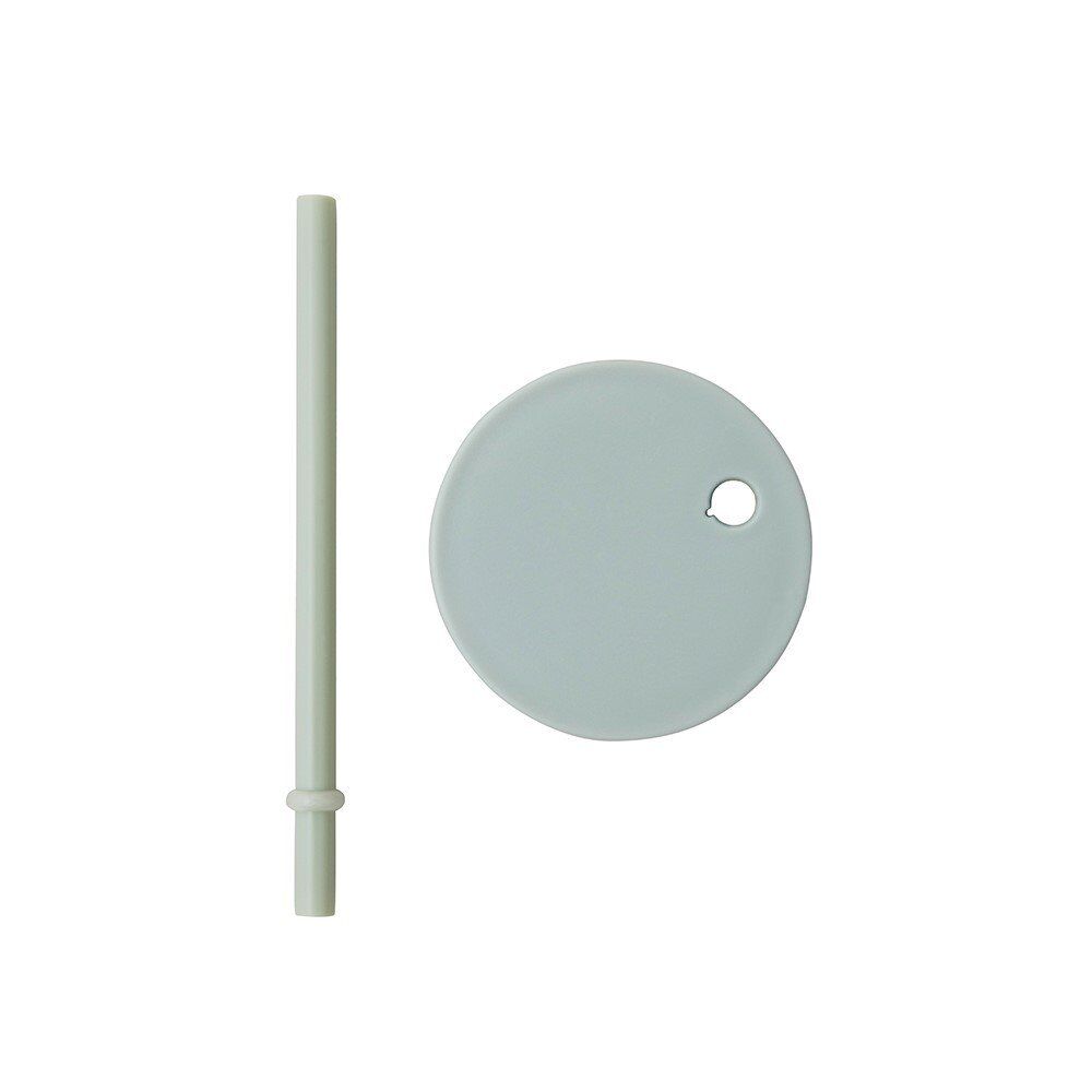 Design Letters Tritan Bardak için Kapak ve Pipet Seti, Mint